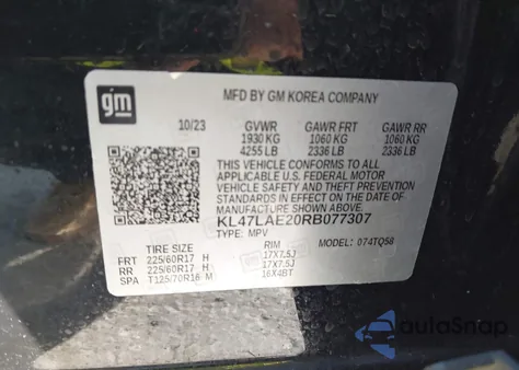 2024 Buick Envista Preferred Fwd from USA, damaged, VIN KL47LAE20RB077307